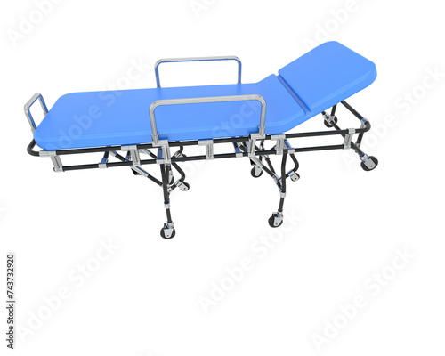 Hospital bed isolated on background. 3d rendering - illustration