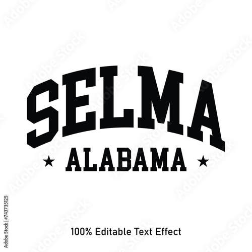 Selma text effect vector. Editable college t-shirt design printable text effect vector photo