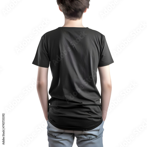 Blank black t shirt mockup on a mannequin. isolated on white background