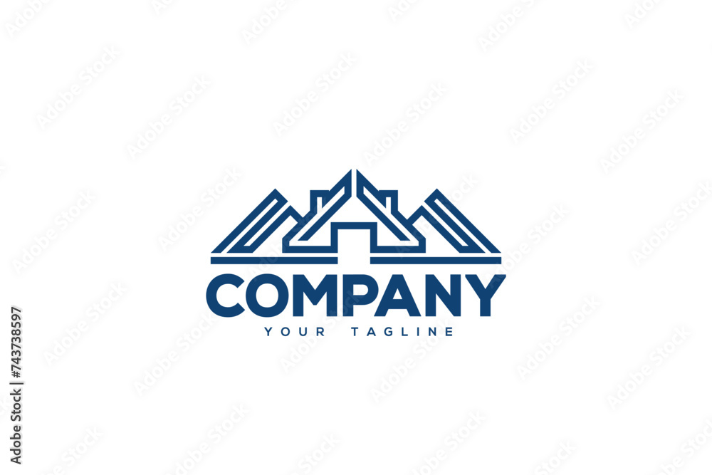 Creative logo design depicting a house roof.	