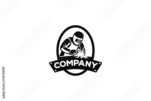 Creative logo design depicting the welding industry.	