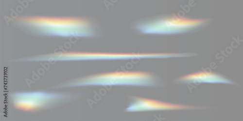 Vector rainbow crystal lights png. Light effect of a diamond explosion with glare. Blur effect with floating delicate sparkles and glass. Soaring plasma effect.	