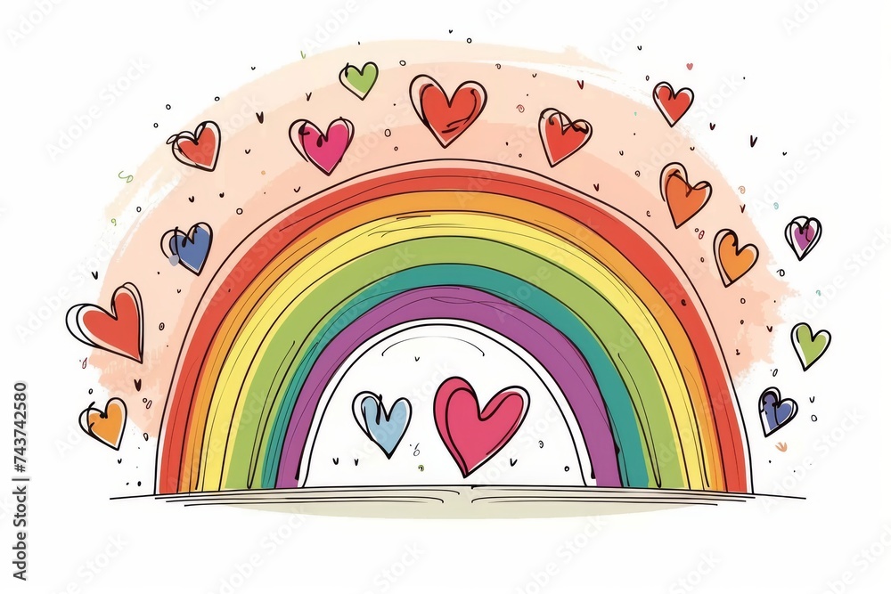 LGBTQ Pride inscribed angle. Rainbow multimedia art colorful junior ...