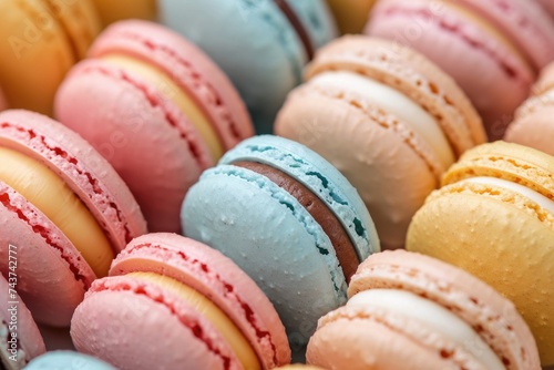French traditional snack dessert macaron. ai generated