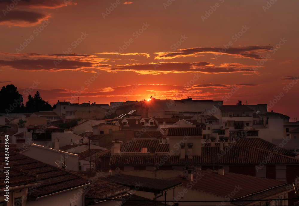Sunset over an Andalusian city