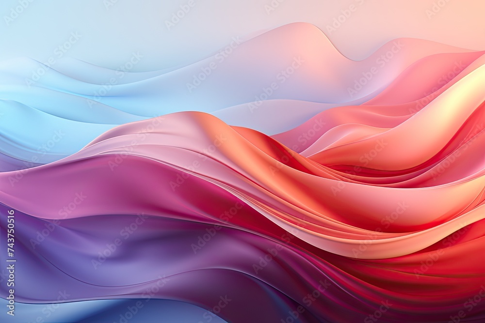 Fototapeta premium A vibrant and colorful abstract background featuring a mesmerizing interplay of wavy lines in a harmonious dance of hues
