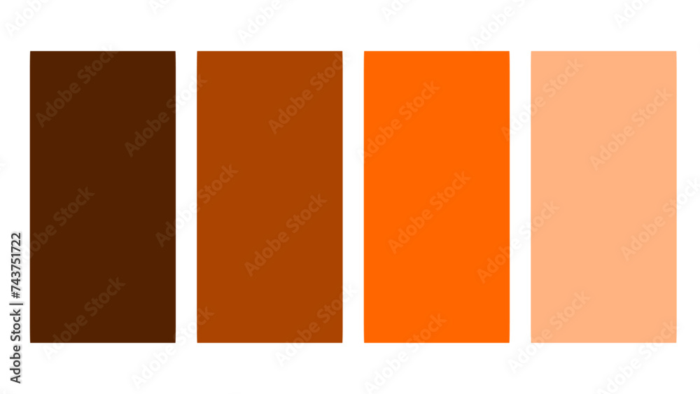 Brown color palette. Set of bright color palette combination in rgb hex. Color palette for ui ux design. Abstract vector illustration for your graphic design, banner, poster or landing page