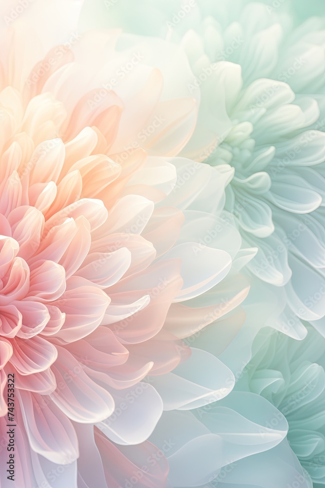 Obraz premium delicate beauty of a flower, its intricate petals and vibrant colors standing out against a dreamy, blurred background