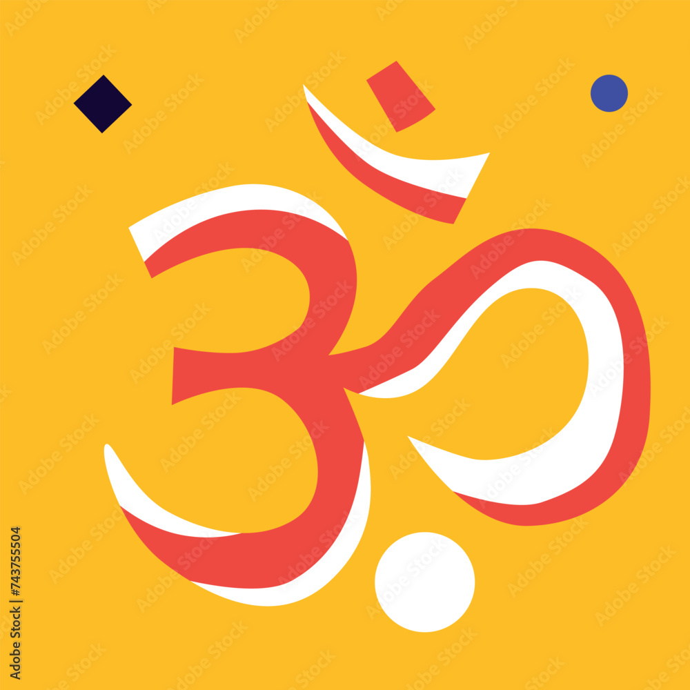 Om. Vector. Aum - symbol of Hinduism flat icon Om. Vector. Aum - symbol of Hinduism flat icon