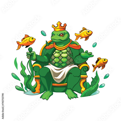 turtle king vector