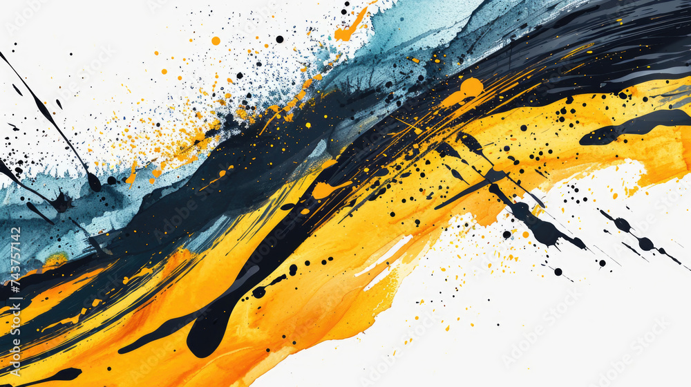 Close-up of vibrant yellow and black artwork, perfect for adding pop of color to any project Close-up of vibrant yellow and black artwork, perfect for adding pop of color to any project