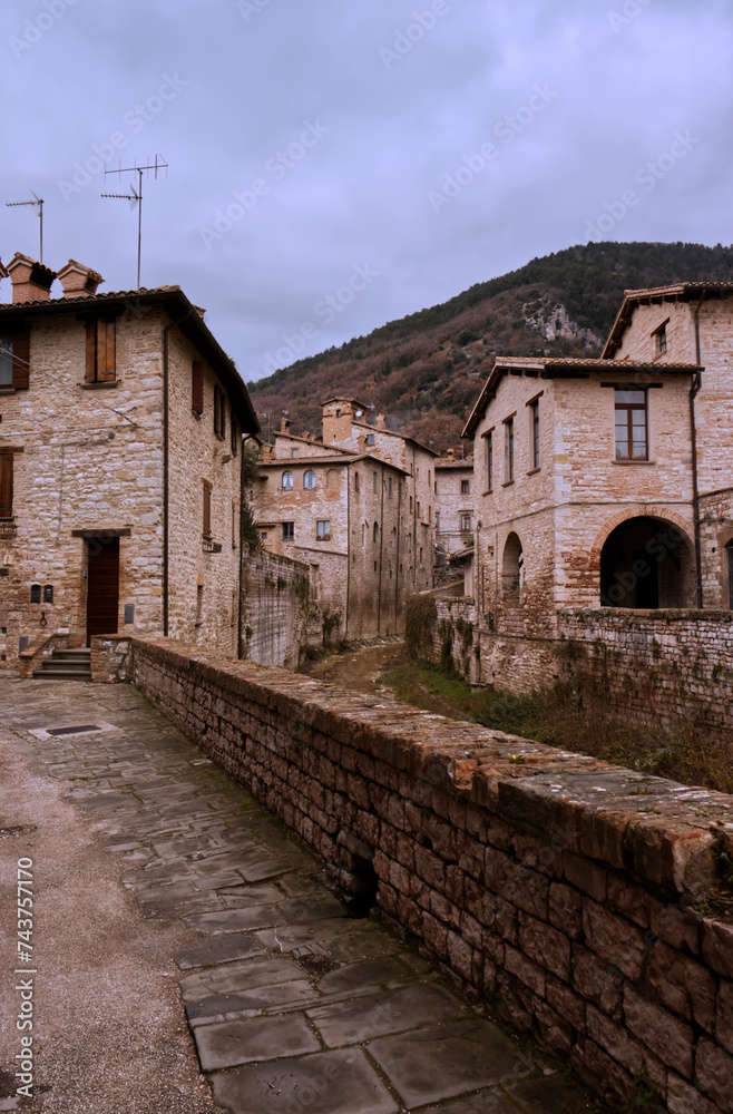 A street in the historic center of Gubbio.