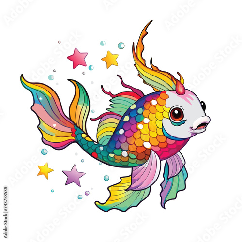 colored fish vector © dejanira