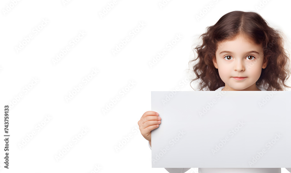 Young in white holding a white blank sheet of paper, a poster, canvas, in her hands and covering her face. Young in white holding a white blank sheet of paper, a poster, canvas, in her hands and covering her face.