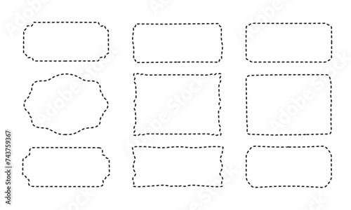 Hand-drawn doodle frames. Set of the vector text boxes isolated on a transparent background. Quote frames, doodle design elements, and geometric shapes.
