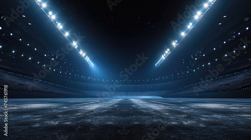Dynamic Cheerleading Arena: Vibrant Tumbling Mat with Stadium Lights