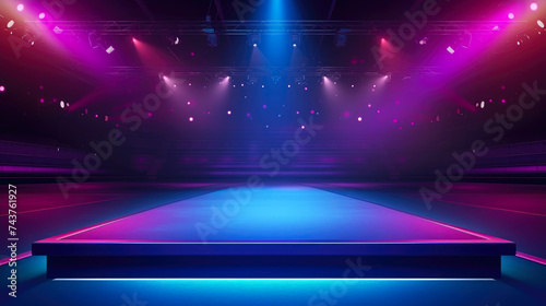 Wallpaper Mural Thrilling Cheerleading Spectacle: Dynamic Stadium Lights and Tumbling Floor Torontodigital.ca
