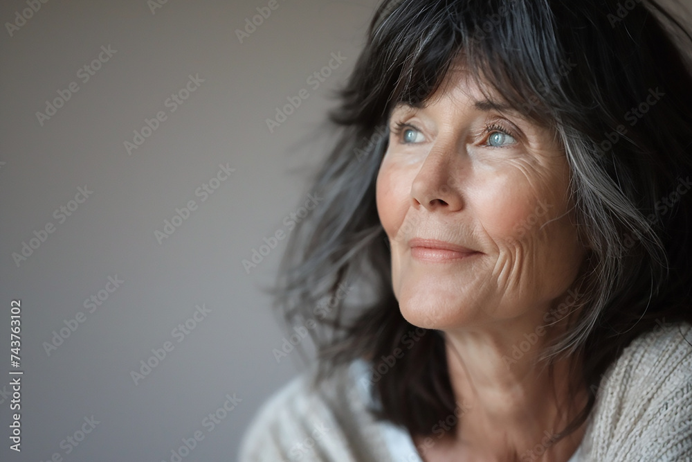 Portrait of a pensive senior woman. Portrait of a pensive senior woman.