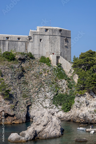 Fort Lovrijenac, medieval defensive structure built on a rock above the Adriatic Sea, Dubrovnik, Croatia photo