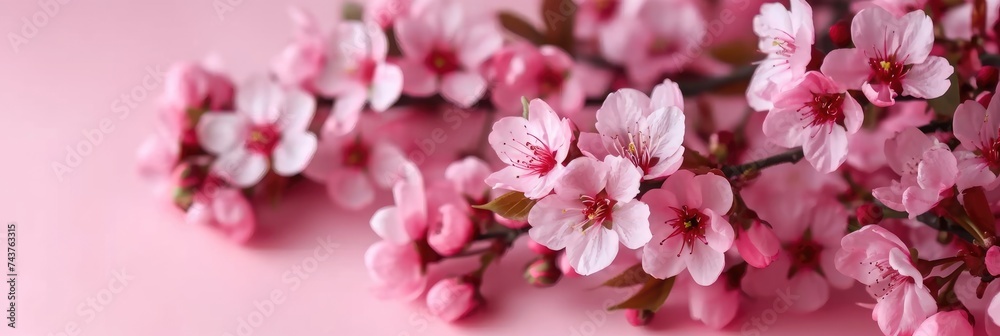 vibrant pink flowers, showcasing their delicate petals against a soft pink background, creating a visually stunning and harmonious composition