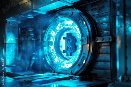 Inside a high security digital vault bathed