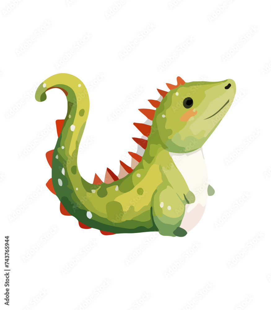 Vector cute Christmas dragon. Symbol of the New Year. Dinosaur illustration in watercolor style isolated on white background. Vector cute Christmas dragon. Symbol of the New Year. Dinosaur illustration in watercolor style isolated on white background.