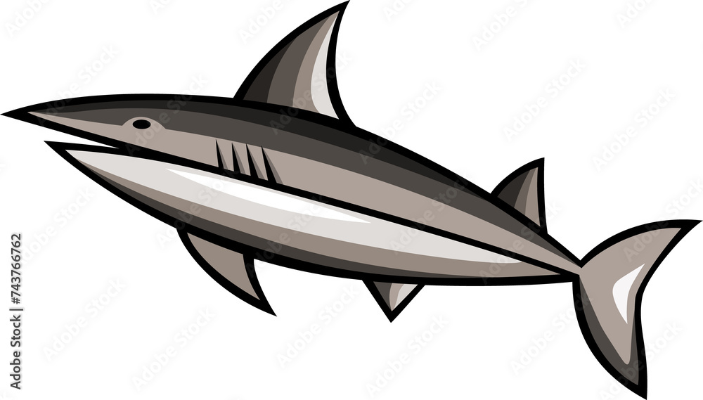 Shark cartoon funny illustration