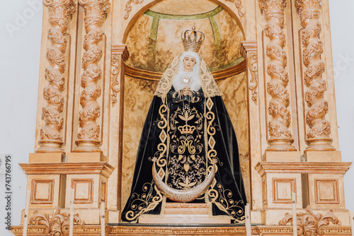 campillos andalusia spain 13 february 2024 a typical spanish town church decoration