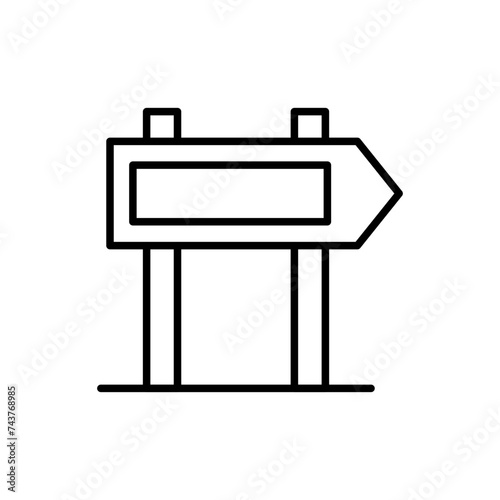 Wooden sign outline icons, minimalist vector illustration ,simple transparent graphic element .Isolated on white background
