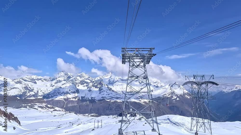 Beautiful view of Zermatt from the cable car matterhorn glacier paradise , Switzerland. Beautiful view of Zermatt from the cable car matterhorn glacier paradise , Switzerland.