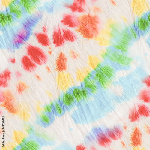 Tie Dye Stripy Spot. Stripe Tiedye Print. Seamless Mark Batik. Dirty Splash Shibori. Rainbow Vector Tye Die. Pastel Splash Paint. Rainbow Tie Dye. White Watercolor Paint. Splash Grunge Background.