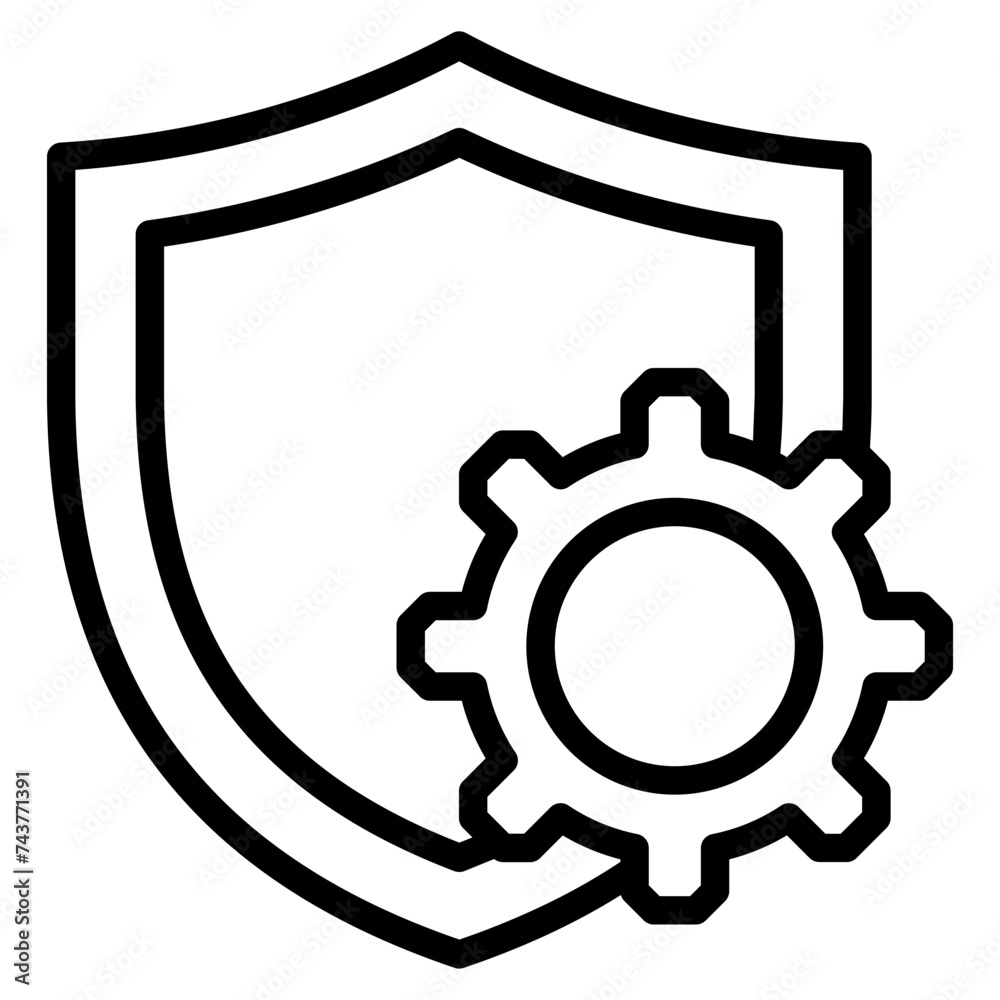 Shield Gear Icon Element For Design Shield Gear Icon Element For Design