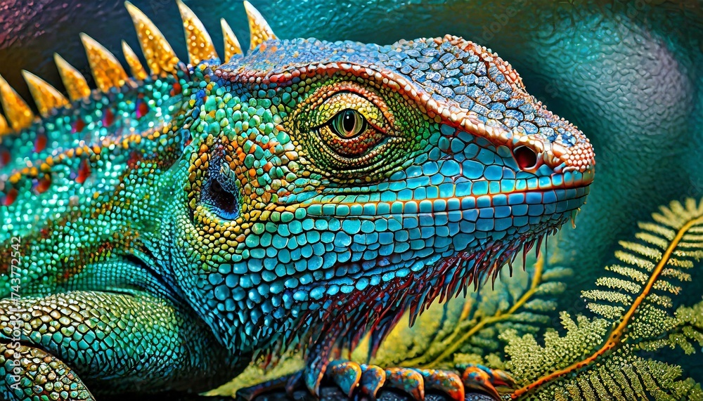 Vibrant Close-Up: Exquisite Colored Lizard in Detail