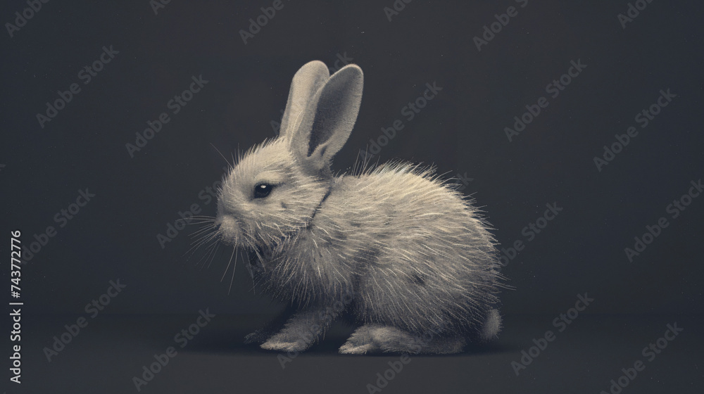 Monochromatic icon of the simple rabbit.