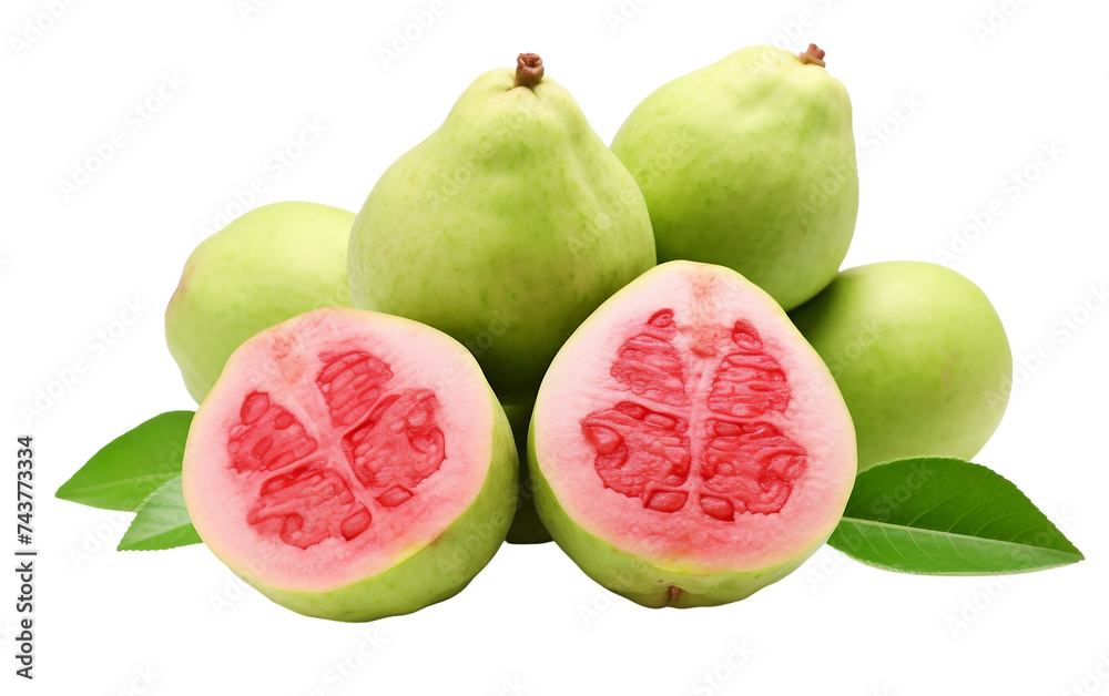 Guava in Solitude Isolated on Transparent Background PNG.