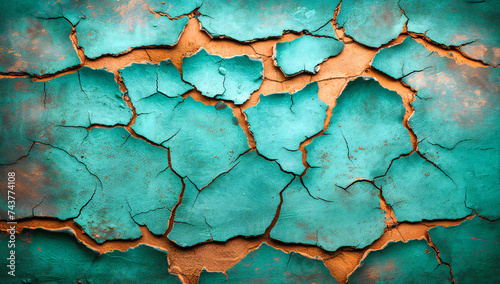 Cracked earth texture, symbolizing drought and environmental change with a focus on the arid and broken ground photo
