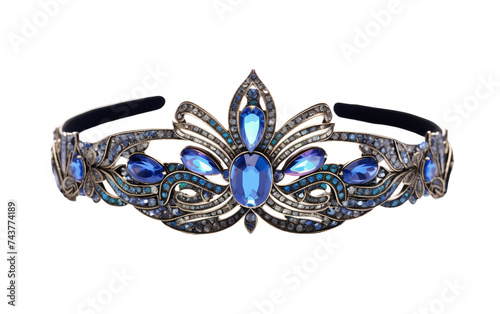 Jewel Encrusted Flapper Headband Isolated on Transparent Background PNG.