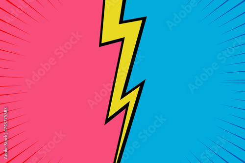 comic flash versus pop art background