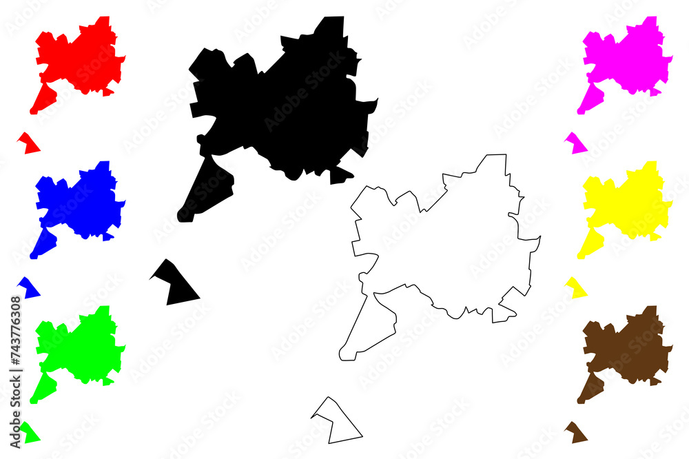Naklejka premium Araguaina city (Federative Republic of Brazil, Tocantins state) map vector illustration, scribble sketch Araguaína map