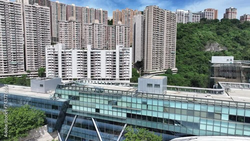 Cyberport Pok Fu Lam Aberdeen HKU is Hong Kong digital technology flagship and entrepreneurship incubation base, creating new economic power and flourishing innovation ecosystem,aerial drone Skyview photo