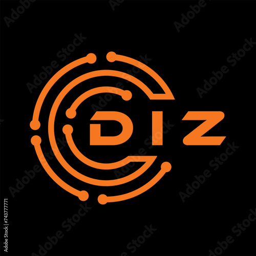 DIZ letter design. DIZ letter technology logo design on white background. DIZ Monogram logo design for entrepreneur and business. photo
