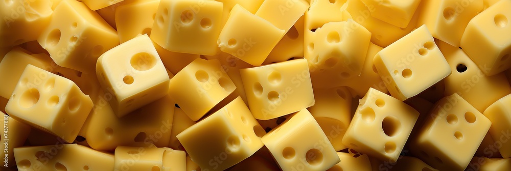 A mesmerizing pile of cheese cut perfectly in half, revealing its creamy interior and intricate texture, creating a harmonious balance of flavors A mesmerizing pile of cheese cut perfectly in half, revealing its creamy interior and intricate texture, creating a harmonious balance of flavors