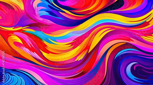 A mesmerizing abstract background featuring a colorful array of wavy lines in an artistic and imaginative display of color and movement © Exclusive 
