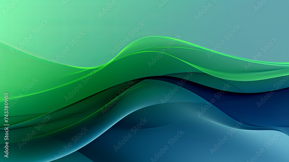 Obraz premium Abstract Aquatic Waves on Emerald and Sapphire Gradient