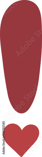cute heart letter sign symbol exclamation mark