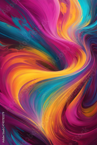 Vibrant Color Waves Abstract Digital Artwork