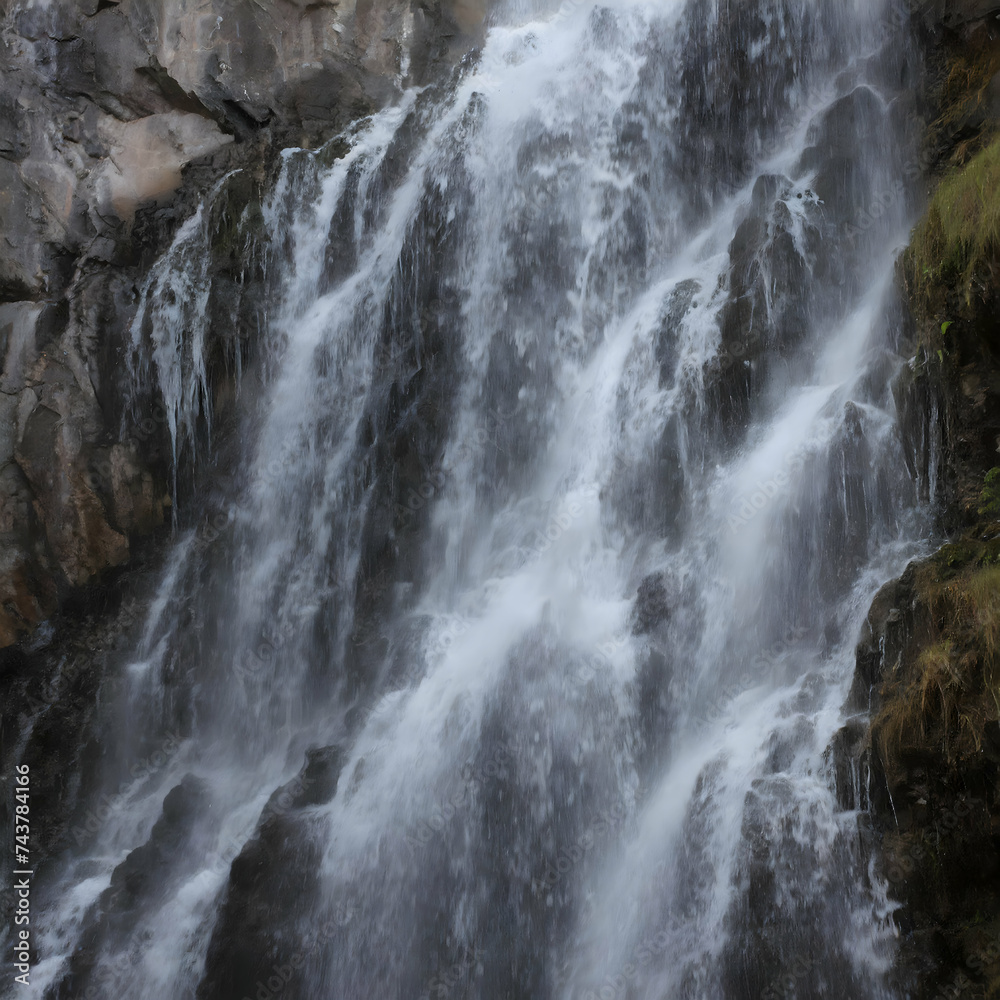 Fototapeta premium waterfall in the mountains ai generative 