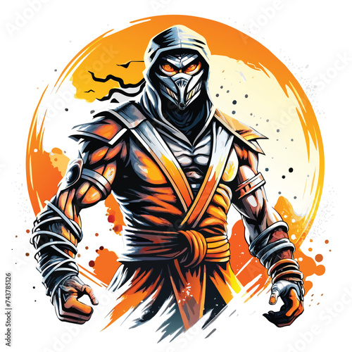 illustration ninja for tshirt design