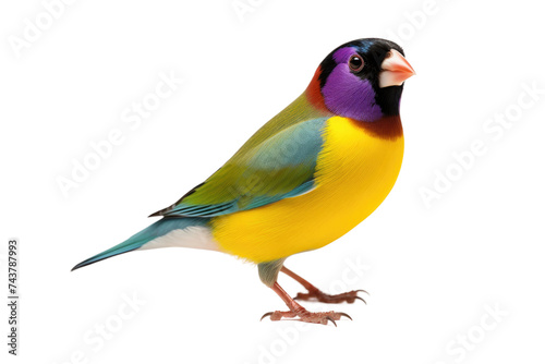 Exotic Gouldian Finch Cutout on Transparent Background