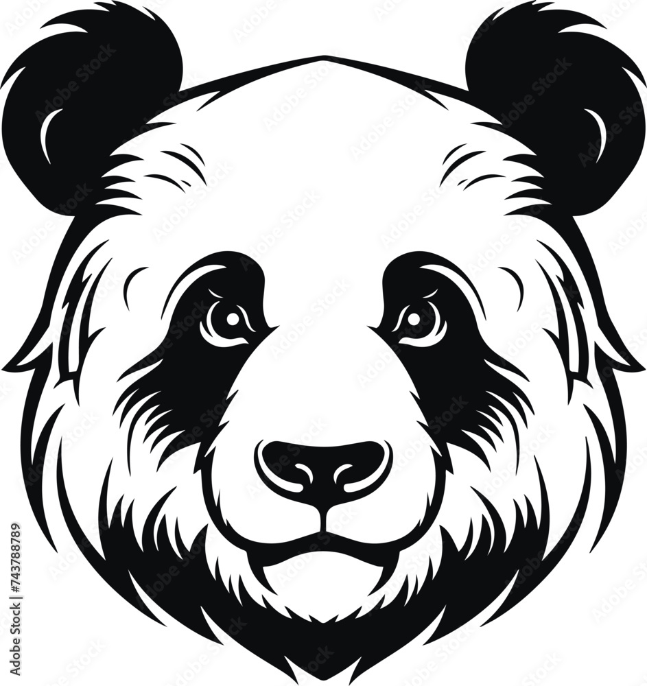 Panda head, Panda Face vector illustration, Panda head on a white background Panda head, Panda Face vector illustration, Panda head on a white background